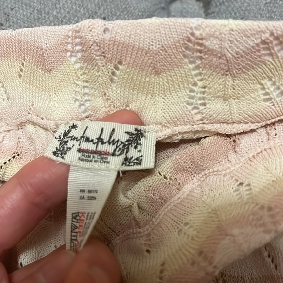 Free People Intimately Free Chevon Pink Beige and Cream Knitted Shorts - Picture 3 of 9
